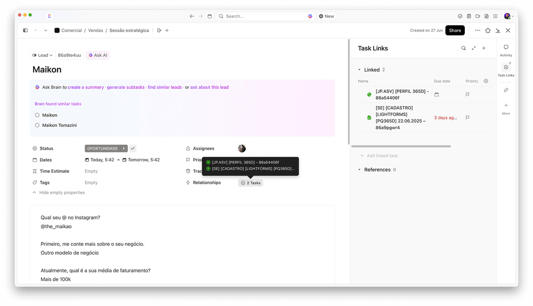 Técnicas avançadas de uso do ClickUp
